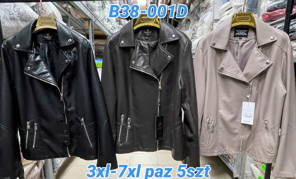 Kurtki damskie skórzana Roz 3XL-7XL, 1 Kolor Paczka 5 szt